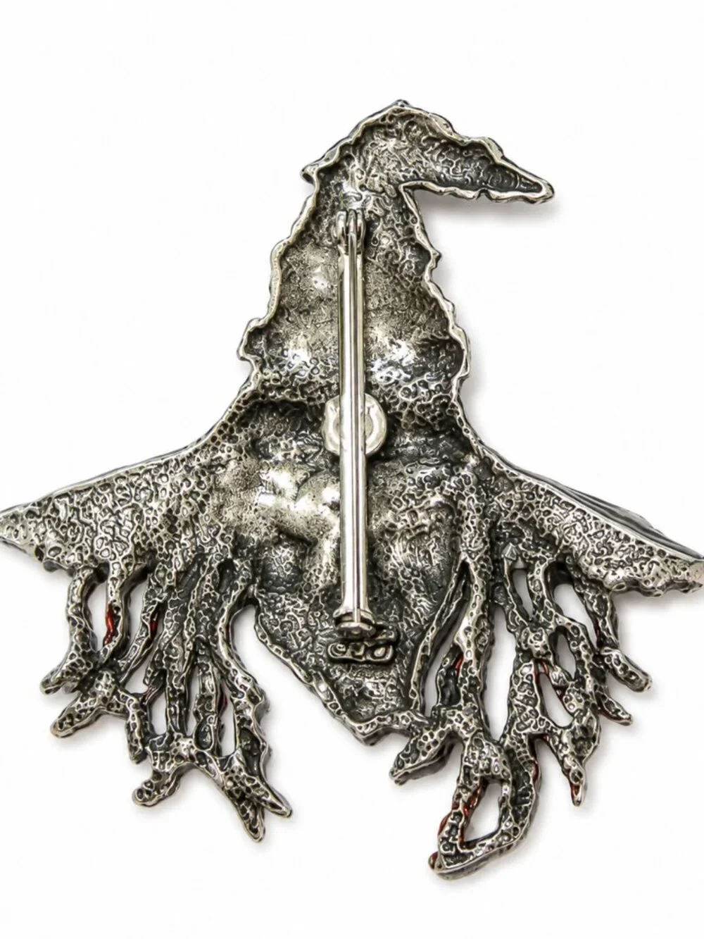 Vintage JJ Jonette Jewelry Witch Brooch Pin Figural Halloween Gothic Jewelry